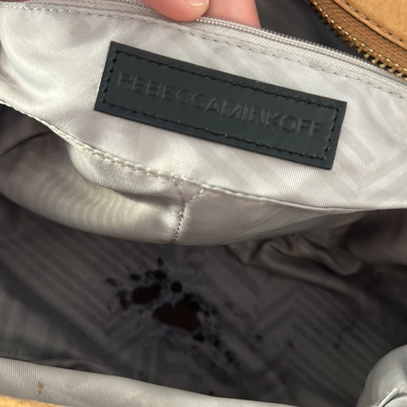 REBECCA MINKOFF Camel Vanity Zip Satchel Detachable Strap Purse Bag - Picture 6 of 8